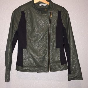 ITALIA GOGO SZ S faux leather jacket, green&black